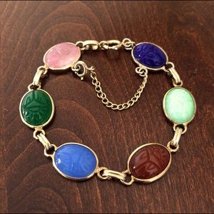 Vintage Scarab Link Bracelet